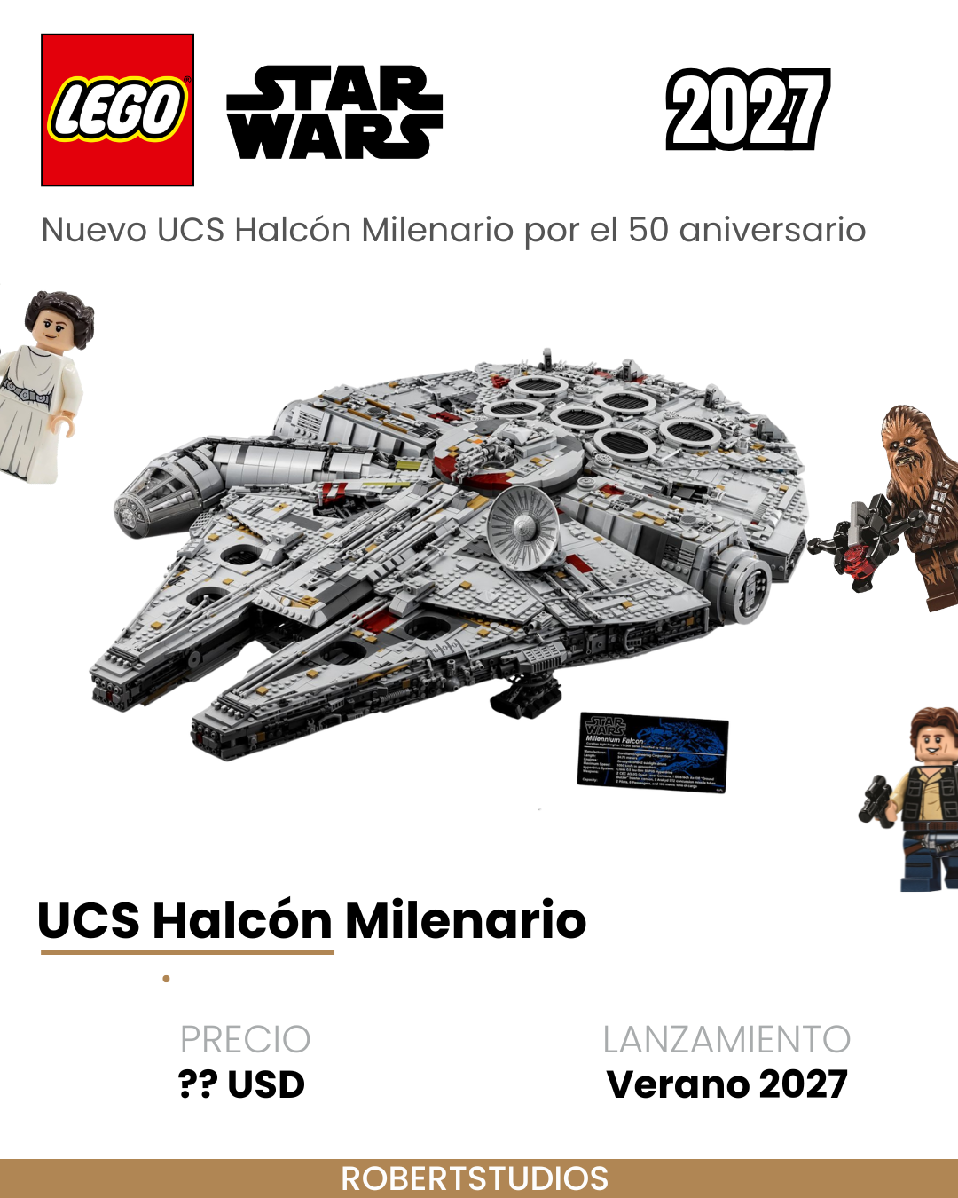 Rumor LEGO Star Wars 2027 sobre un nuevo Halcón Milenario UCS