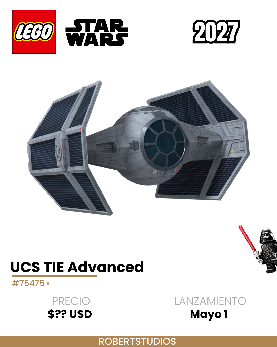 Rumor LEGO Star Wars 2027 sobre un UCS TIE Advanced